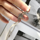 925 Silver Arrow Heart Pearl Necklace Creative Fashionable Jewelry