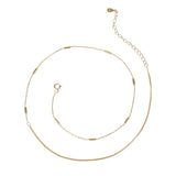925 Silver Asymmetry Chain Choker Necklace Bead Chain for Women