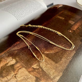 925 Silver Asymmetry Chain Choker Necklace Bead Chain for Women