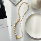 925 Silver Asymmetry Pearl Choker Necklace for Women