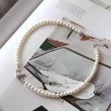 925 Silver Baroque Pearl Necklace Women Wide Chain Natural Pendant Office