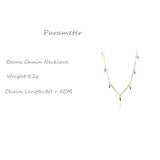 925 Silver Beans Water Drop Necklace Creative Texture Female
