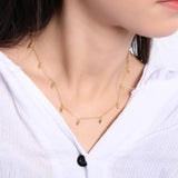 925 Silver Beans Water Drop Necklace Creative Texture Female