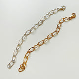 925 Silver Big Circle Chain Bracelets Irregular Punk Bracelets