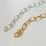 925 Silver Big Circle Chain Bracelets Irregular Punk Bracelets