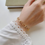 925 Silver Big Circle Chain Bracelets Irregular Punk Bracelets