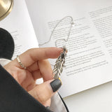 925 Silver Feather Necklace Zircon Pendant Vintage Jewelry