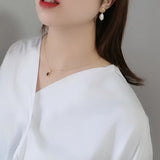 925 Silver Zircon Pendant Necklace for Women Mini French Jewelry Gift
