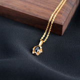 925 Silver Zircon Pendant Necklace for Women Mini French Jewelry Gift