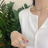 925 Silver Zircon Cube Necklace for Women Minimalist Jewelry