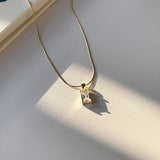 925 Silver Zircon Cube Necklace for Women Minimalist Jewelry