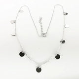 925 Silver Bright Disc Choker Necklace for Women Party Jewelry