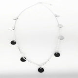 925 Silver Bright Disc Choker Necklace for Women Party Jewelry