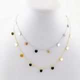 925 Silver Bright Disc Choker Necklace for Women Party Jewelry