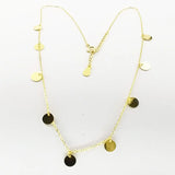925 Silver Bright Disc Choker Necklace for Women Party Jewelry