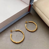 925 Silver C shape Earring Foil Paper Exaggeration Jewelry