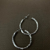925 Silver C shape Earring Foil Paper Exaggeration Jewelry