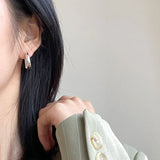 925 Silver Camber Hoop Earrings Ladies Statement Jewelry