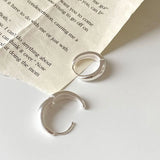 925 Silver Camber Hoop Earrings Ladies Statement Jewelry