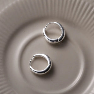 925 Silver Camber Hoop Earrings Ladies Statement Jewelry