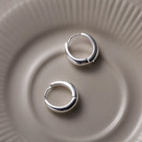 925 Silver Camber Hoop Earrings Ladies Statement Jewelry