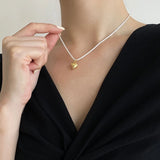 925 Silver Cauliflower Chain Heart Pendant Necklace for Women