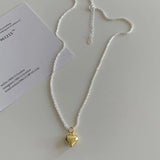 925 Silver Cauliflower Chain Heart Pendant Necklace for Women
