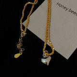 925 Silver Cauliflower Chain Heart Pendant Necklace for Women