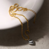 925 Silver Cauliflower Chain Heart Pendant Necklace for Women