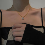 925 Silver Cauliflower Chain Heart Pendant Necklace for Women