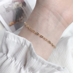 925 Sterling Silver Chain Heart Bracelets for Women