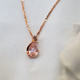 925 Silver Cherry Blossoms Rose Quartz Pendant Necklace