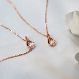 925 Silver Cherry Blossoms Rose Quartz Pendant Necklace
