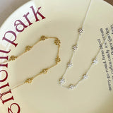 925 Silver Daisy Flower Choker Necklace for Women