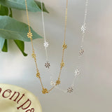 925 Silver Daisy Flower Choker Necklace for Women