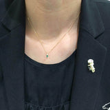 925 Silver Square Emerald Necklace Light Pendant for Women