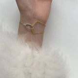 925 Silver Asymmetry Bracelets for Women Minimalist Cuff Jewelry