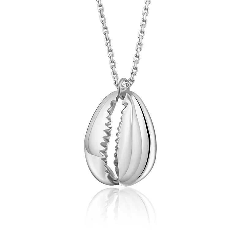 925 Silver Conch Shell Necklace 18K Pendant Women's Birthday Jewelry