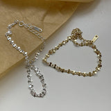 925 Silver Contortion Chain Bracelet Minimalist Korea Jewelry