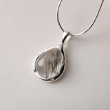 925 Silver Crystal Pendant Necklace Women Water Drop Chain Minimalist Jewelry