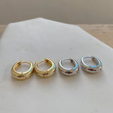 925 Sterling Silver Curved Hoop Earrings Korea Industrial Style Wide Earrings