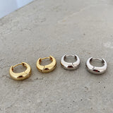 925 Sterling Silver Curved Hoop Earrings Korea Industrial Style Wide Earrings