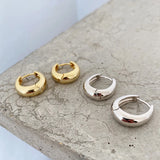 925 Sterling Silver Curved Hoop Earrings Korea Industrial Style Wide Earrings