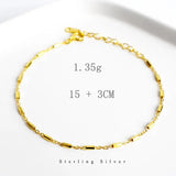 925 Silver Cylinder Slim Bracelets Minimalist Fashionable Women Students Jewelry