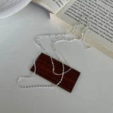 925 Silver Double Layer Choker Necklace Olive Beads Fashion Jewelry