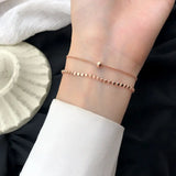 925 Silver Flat Round Beads Bracelets Rose Jewelry