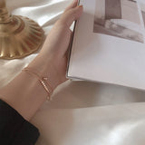 925 Silver Flat Round Beads Bracelets Rose Jewelry