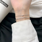 925 Silver Flat Round Beads Bracelets Rose Jewelry