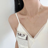 925 Silver Zircon Bowknot Pendant Choker Necklace for Women