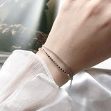 925 Silver Double Layer Bead Bracelet Women